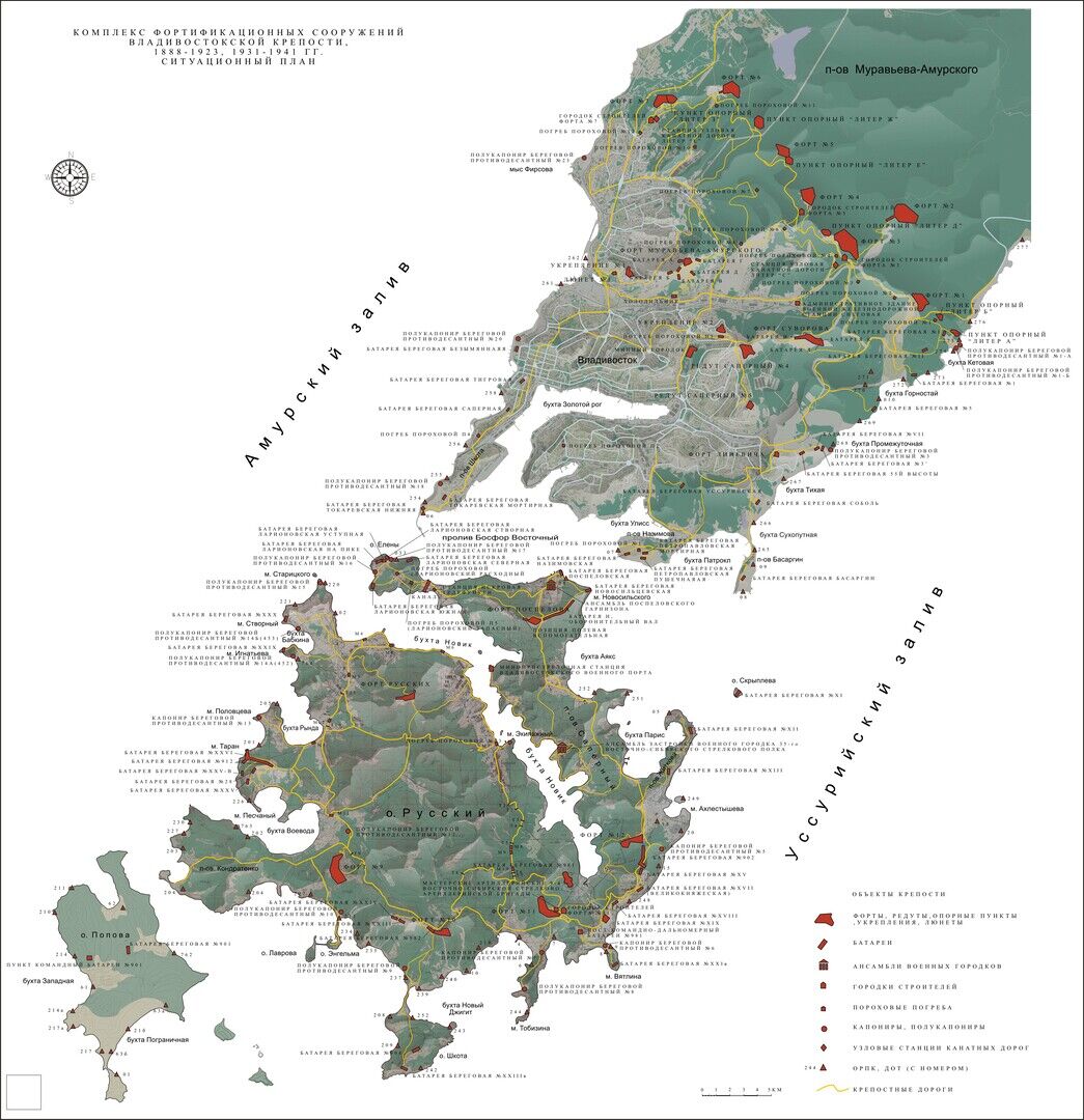 Карта фортов владивостока на карте города