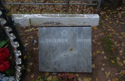 Могила советского воина ст. лейтенанта Н.И.Плескова